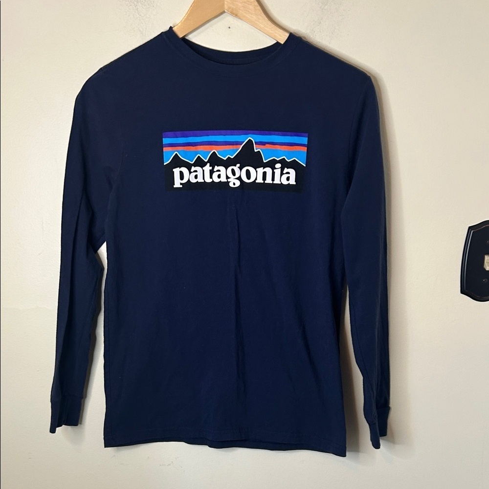 Kids Patagonia Navy Long Sleeve Shirt 100% Cotton